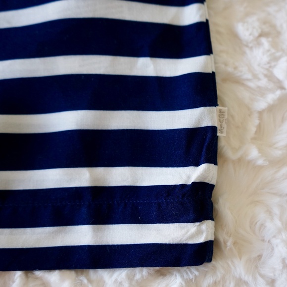 Levis - Half Tie Sleeve Blouse Navy Blue White Striped Size XS - Picture 5 of 11